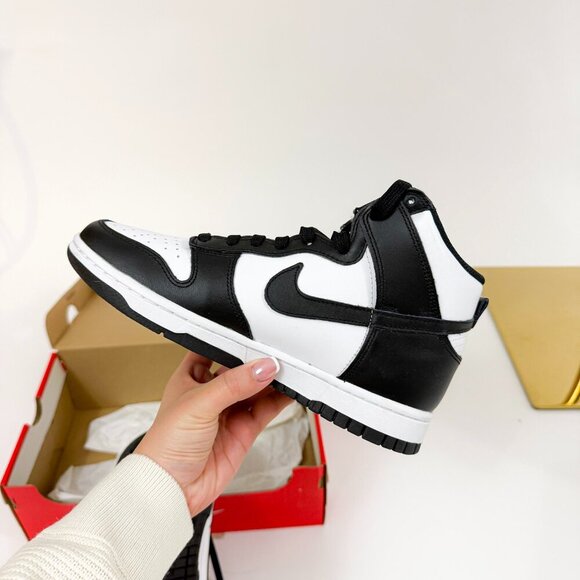 BRAND NEW IN BOX WOMENS NIKE DUNK HIGH PANDA BLACK WHITE SNEAKERS - Picture 13 of 16